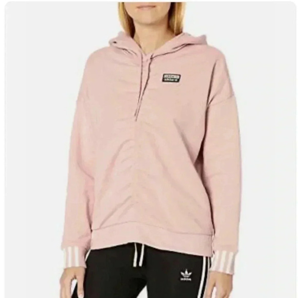 adidas Originals Women's Pink Spirit Rouged Hoodie Sweatshirt Large